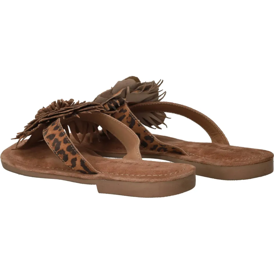 Lazamani Nomi Flower Slippers Dames Bruin, foto 4