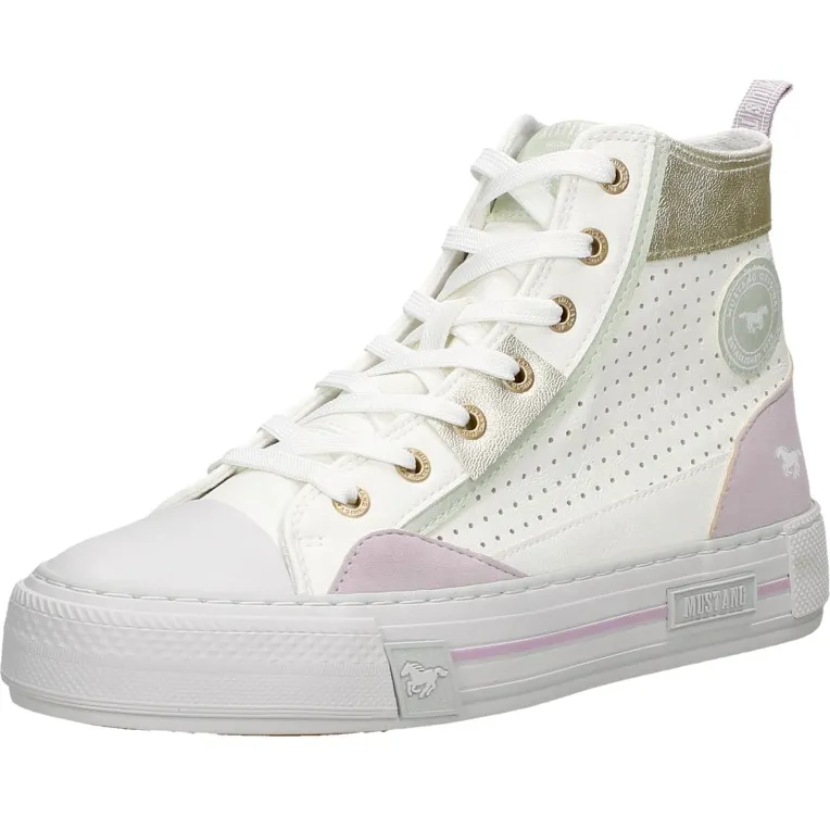 Mustang Veterschoenen Hoog wit, foto 3
