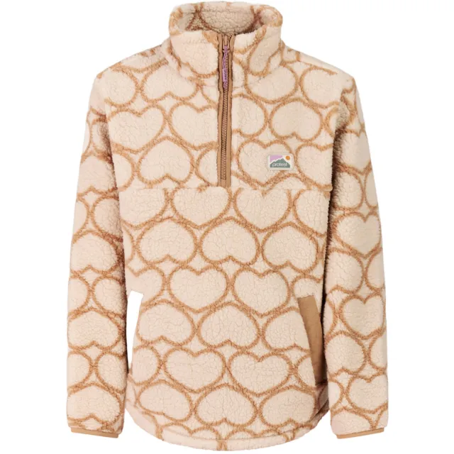 Protest rechtvallende teddy sweater met hartjes - beige Beige/lichtbruin