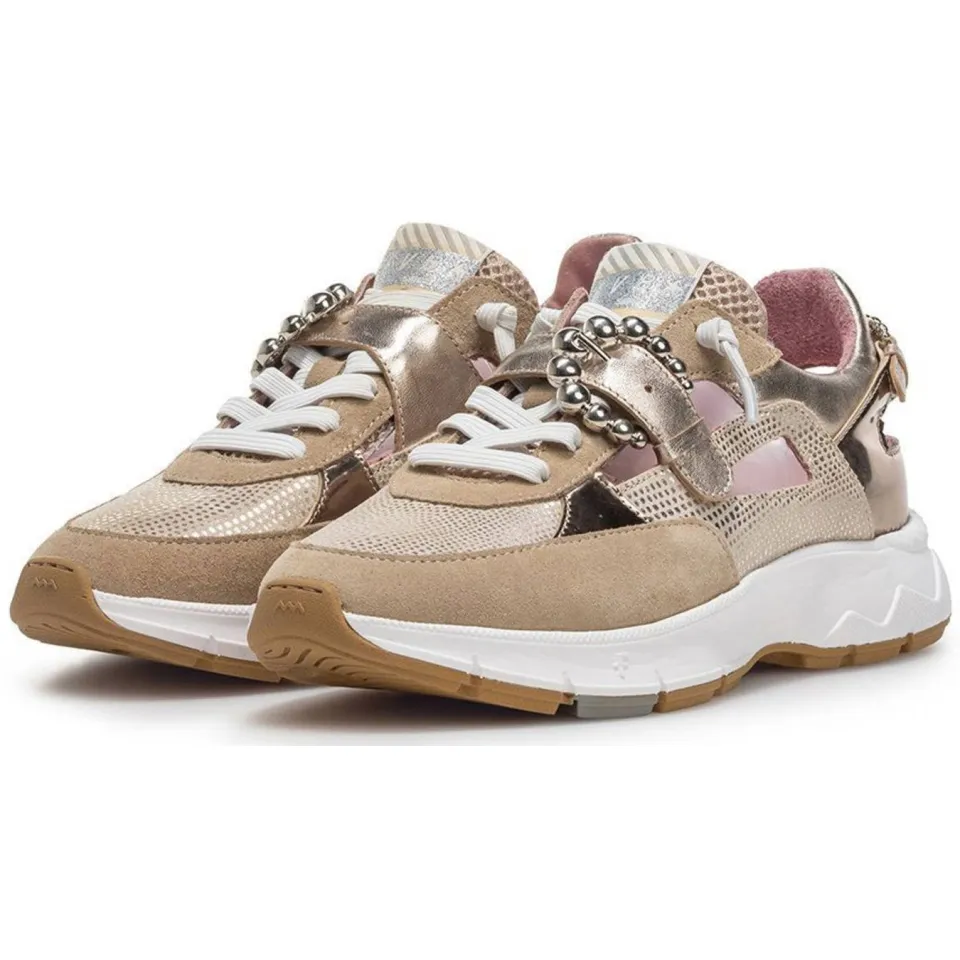 Floris Van Bommel Daysi 08.03 suède sneakers goud, foto 3