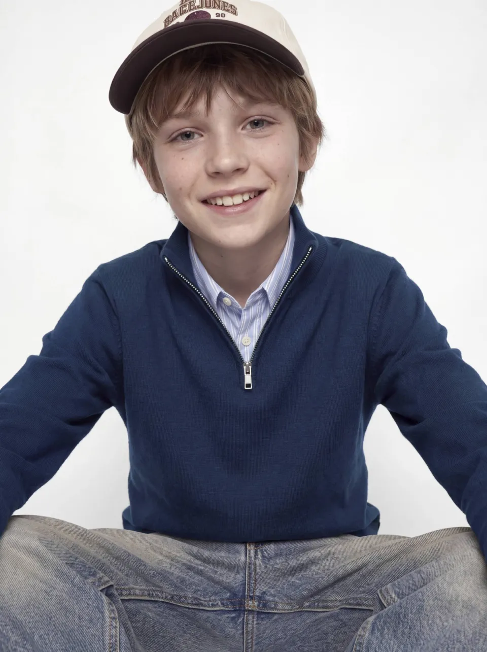 Jack & Jones JUNIOR trui donkerblauw fijn gebreid, foto 7