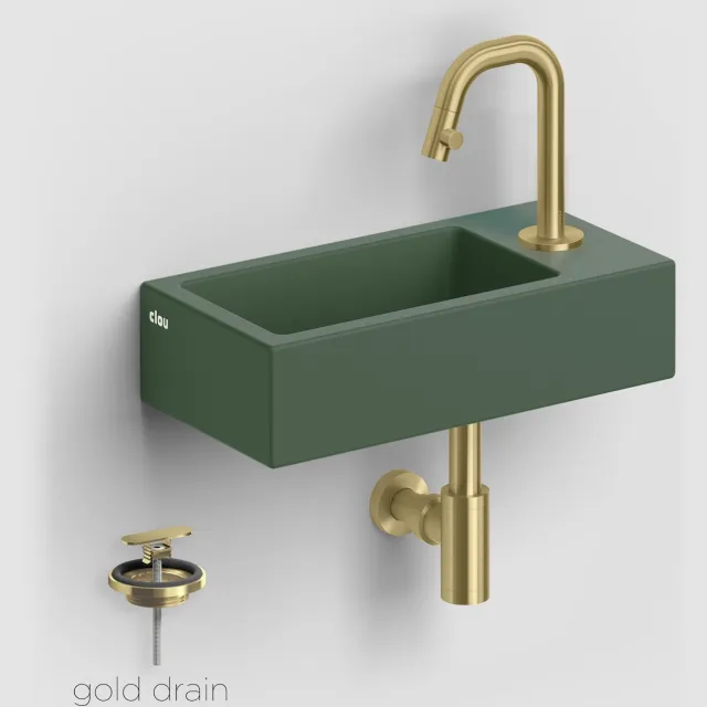 Fonteinset Clou Flush 3 Incl. Toebehoren 9x36 Cm Mat Pijnboom Groen