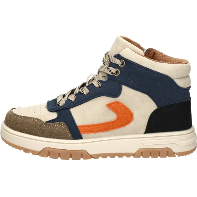 Keq hoge veterschoen blauw beige, foto 2