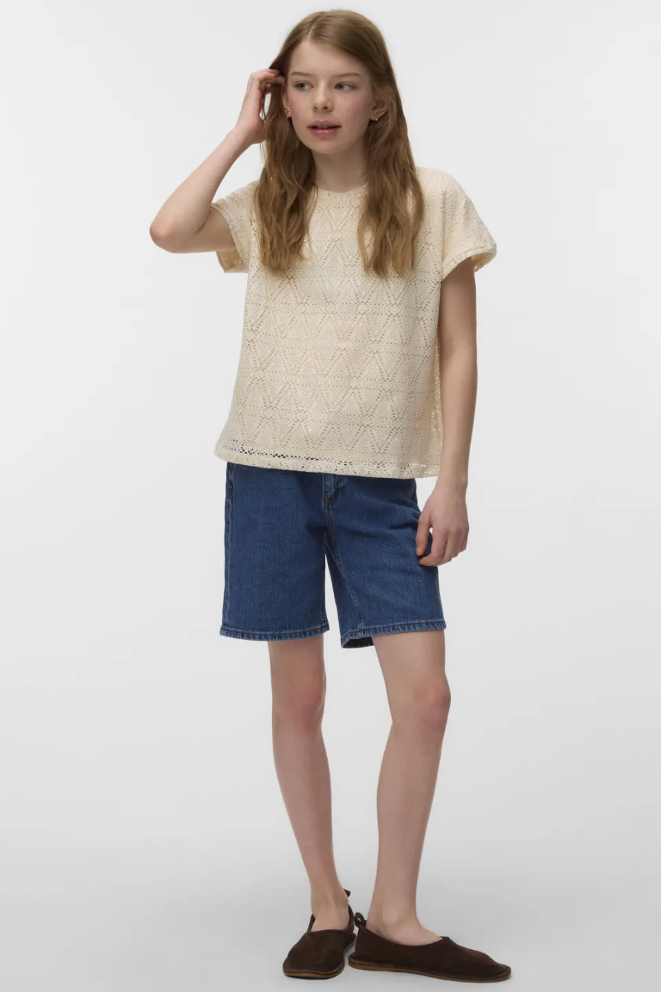 Vero Moda Girl blousetop gebreid ecru