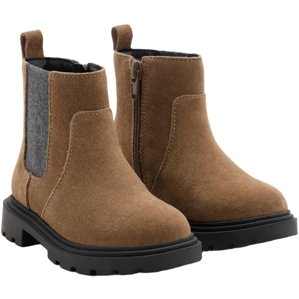 Mango Kids leren enkelboots met profielzool - bruin, foto 2