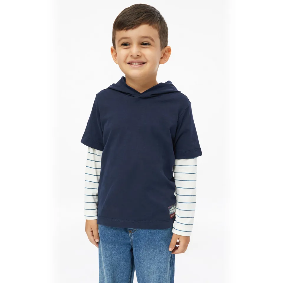S.Oliver shirt met capuchon donkerblauw, foto 4