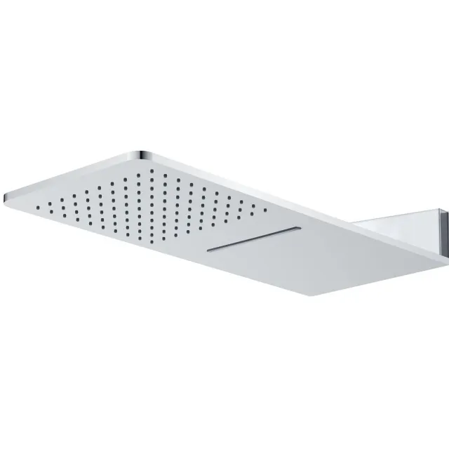 Wiesbaden Luxe wand-hoofddouche 24x55 waterval chroom rechthoek Glans Chroom