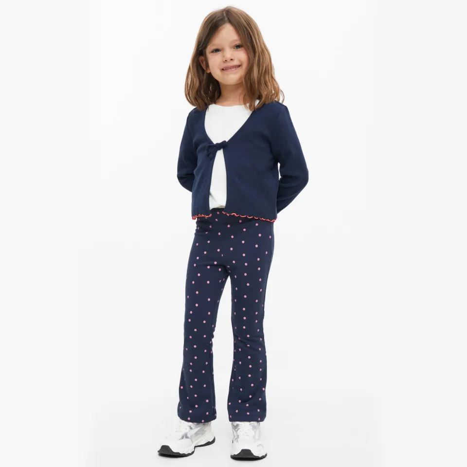 s.Oliver legging met stippen en glitters donkerblauw Donkerblauw/roze