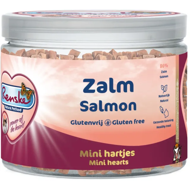 Renske Kattensnack Gezonde Beloning Hartjes Zalm 100 gr