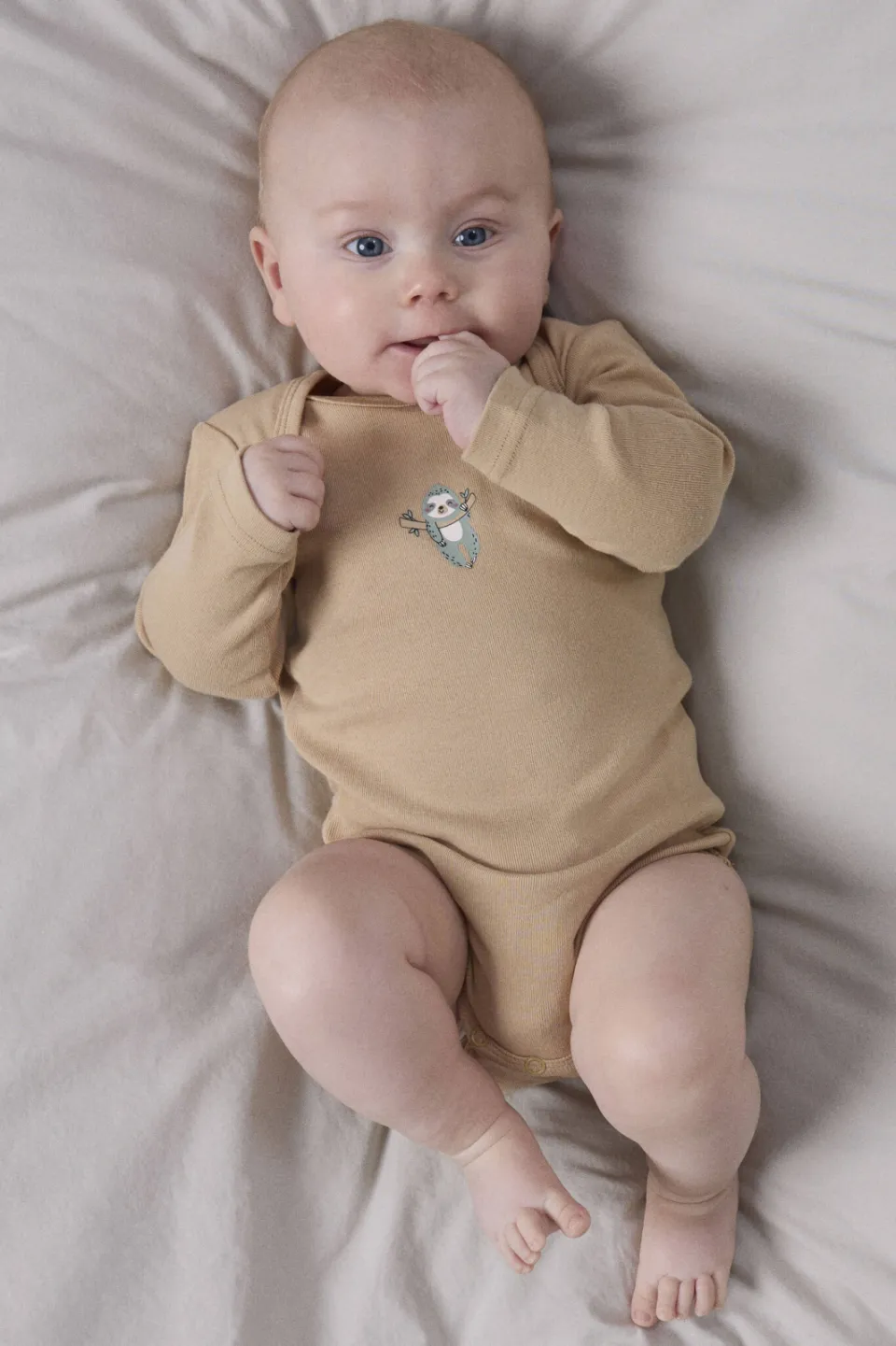 NAME IT BABY gebreide rompers met print (set van 3) Zand/bruin/ecru