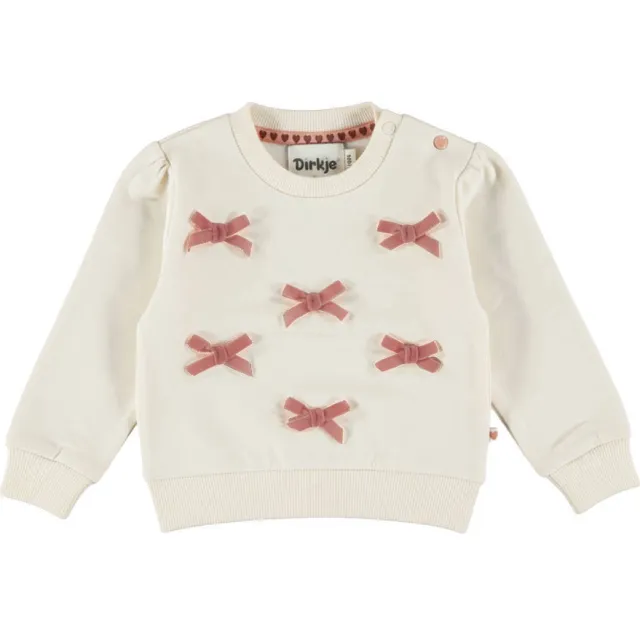 Dirkje rechtvallende sweater met print - wit