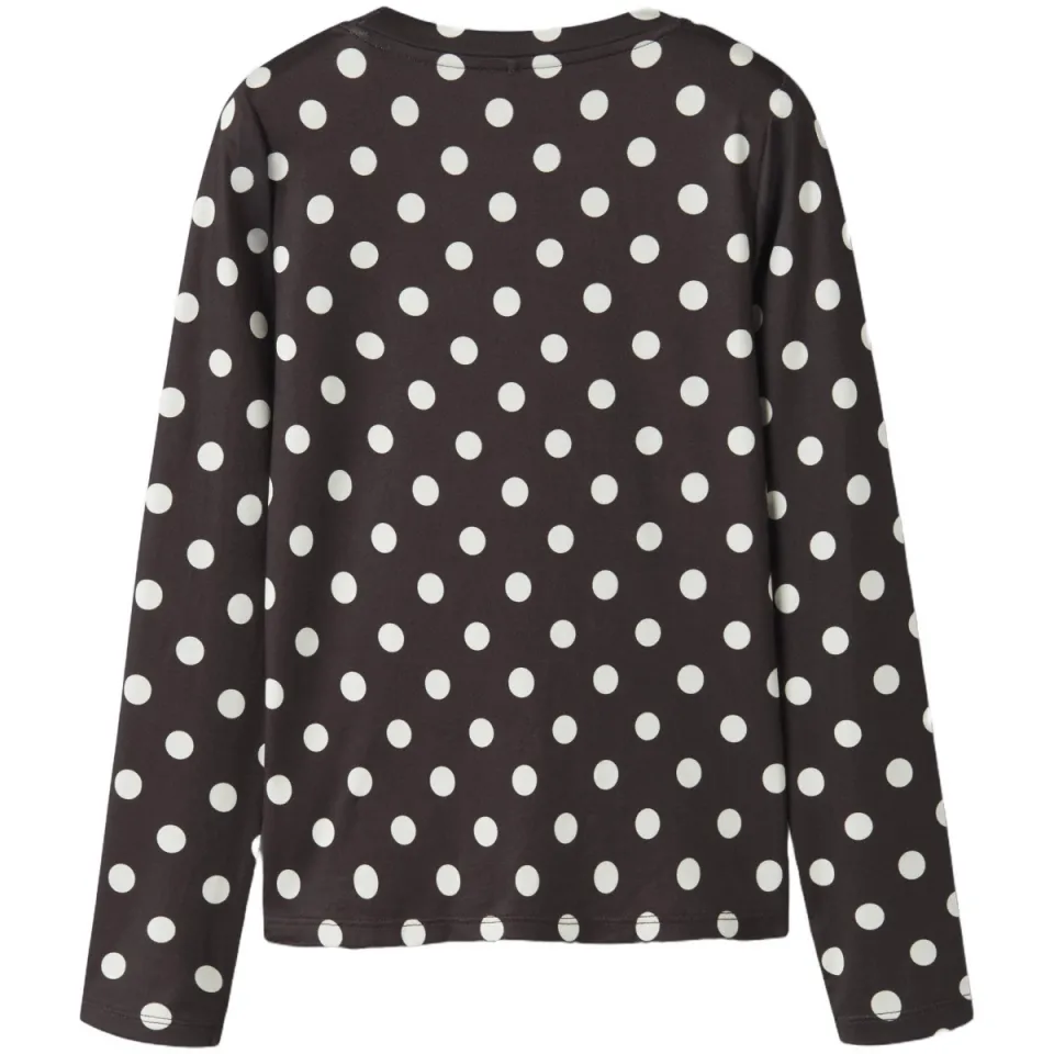 NAME IT longsleeve met stippen donkerbruin, foto 2