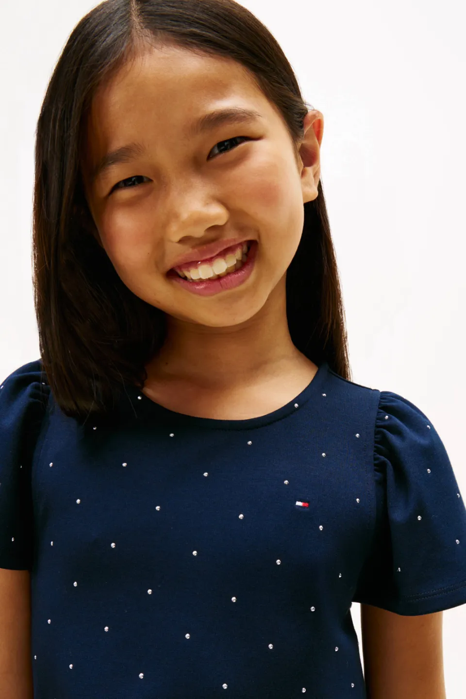 Tommy Hilfiger minijurk met stippen donkerblauw, foto 4