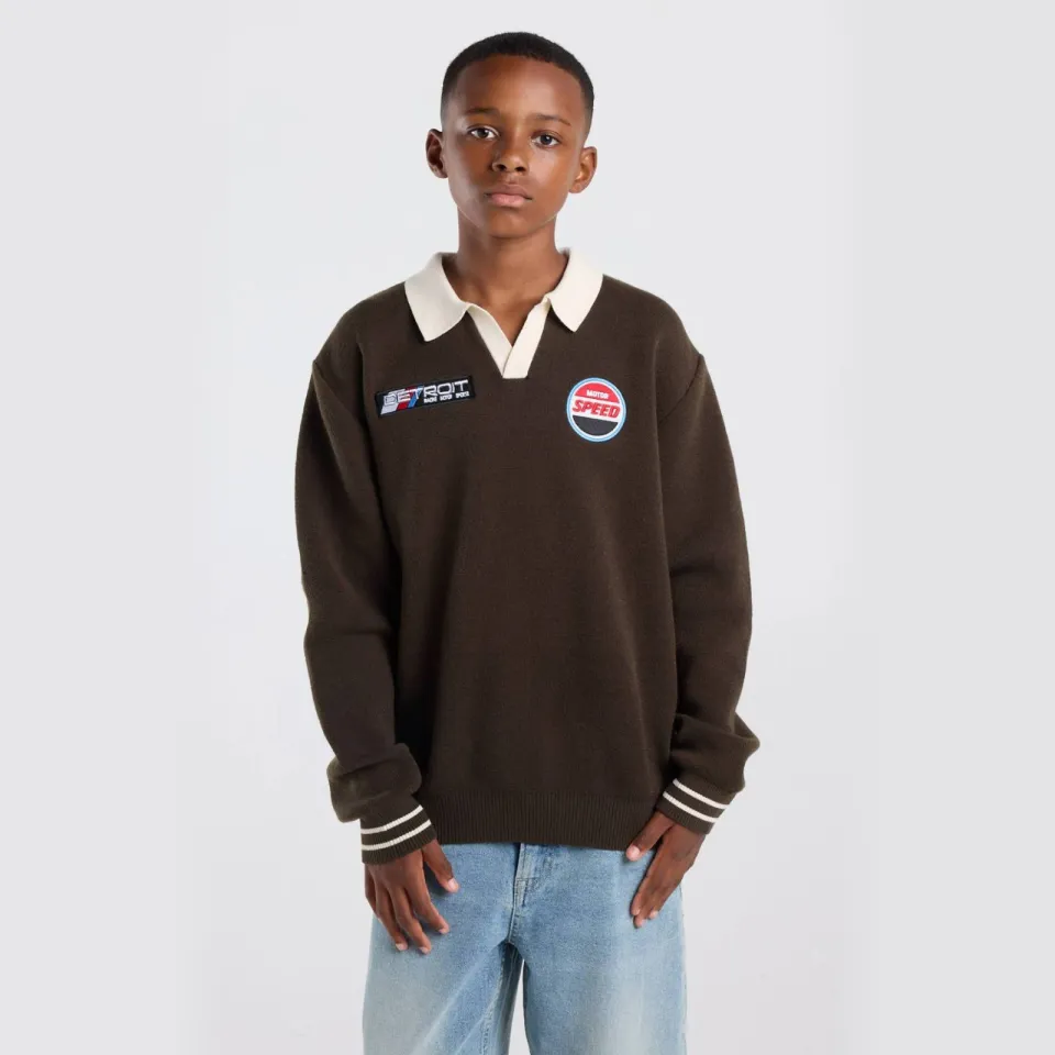America Today gebreide trui met patches - bruin, foto 3