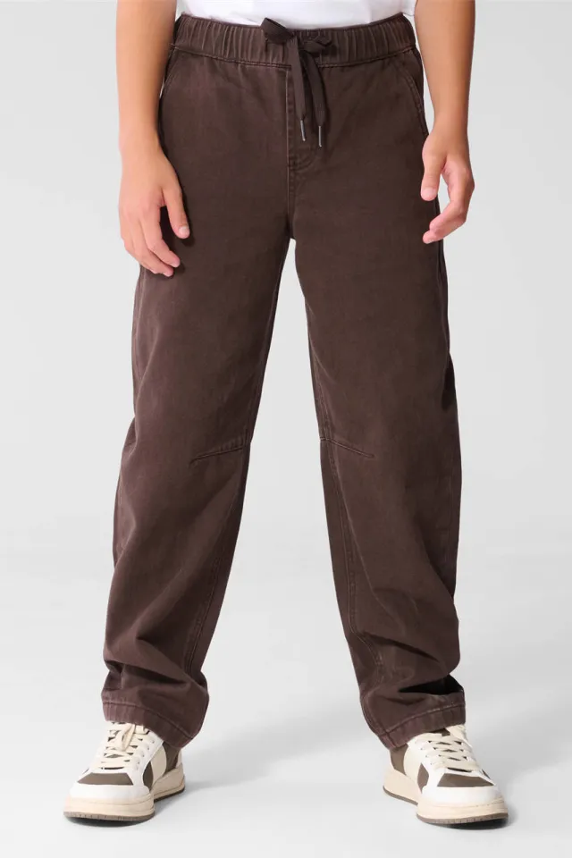 Shoeby casual broek donkerbruin, foto 5