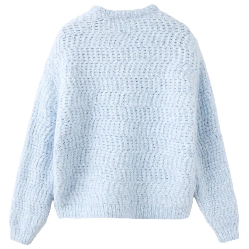Mango Kids gebreide trui met wol - lichtblauw, foto 3