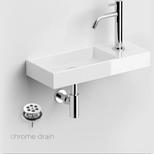 Clou Fonteinset Clou Mini Wash Me Incl. Toebehoren Rechts 7x45 Cm Glanzend Wit