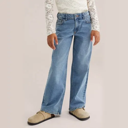 WE Fashion wide leg jeans - middelblauw medium blue denim, foto 2