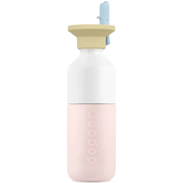 Dopper Steel Drinkfles Soft Pink x Flip Straw - Sunny Sorbet - 350 ml Roze