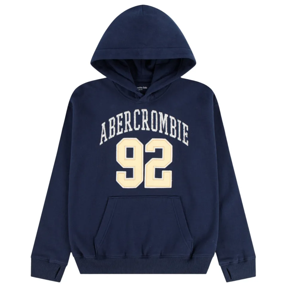 Abercrombie & Fitch hoodie met tekst - donkerblauw, foto 2