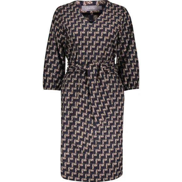 Geisha midi jurk donkerblauw, foto 2