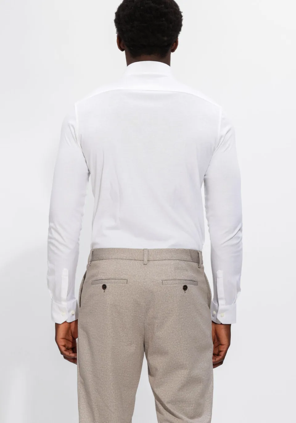 Desoto Luxury Slim Fit jersey overhemd wit, foto 3