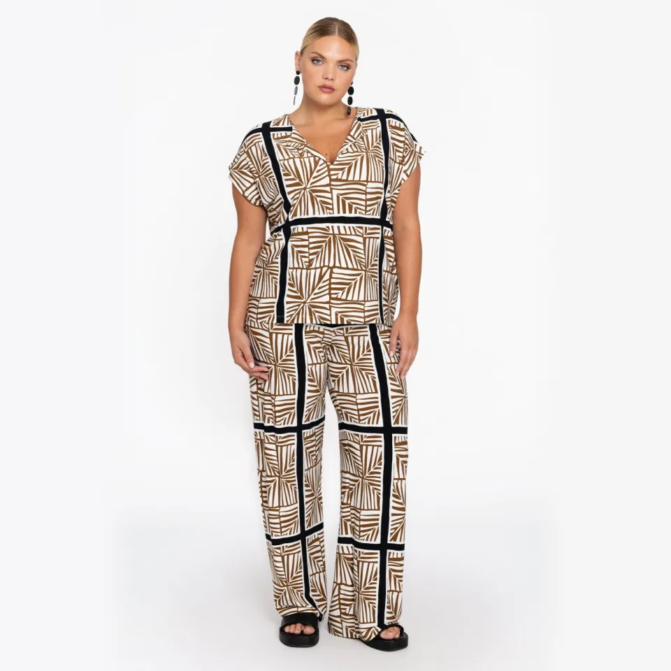 Yoek Tiles straight broek beige, foto 4