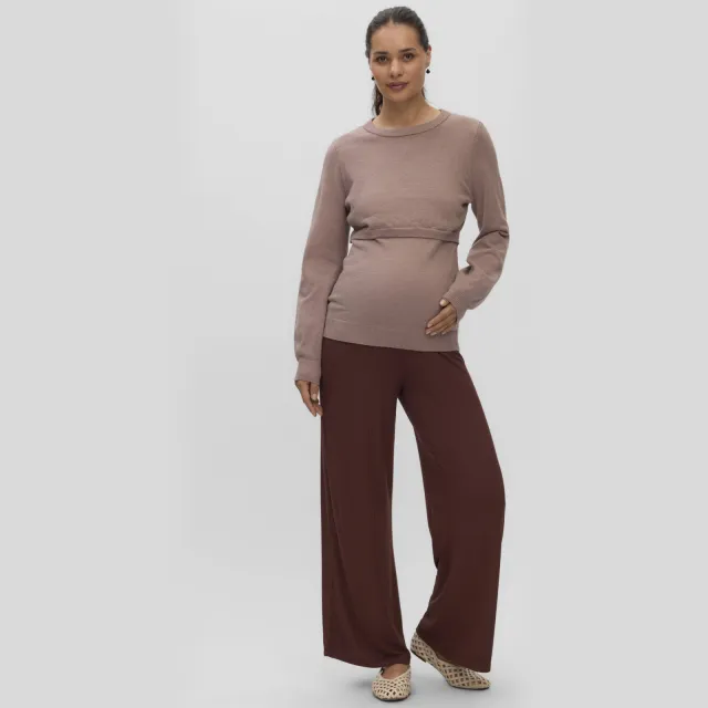 Mamalicious wide leg zwangerschapsbroek bruin