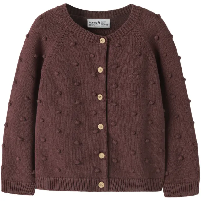 NAME IT MINI katoenen gebreid vest - roodbruin