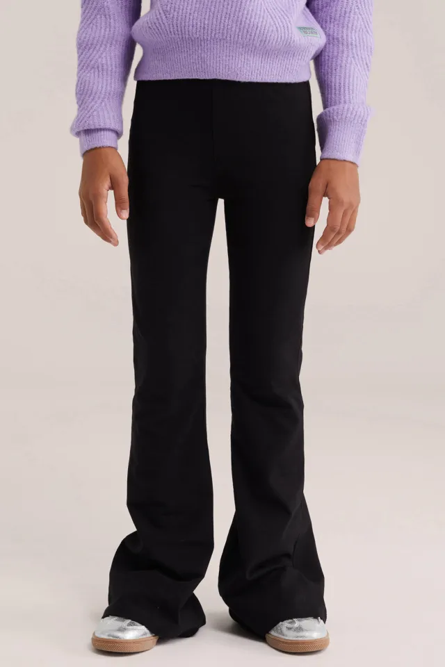 WE Fashion flared leggings zwart/bruin (set van 2), foto 3