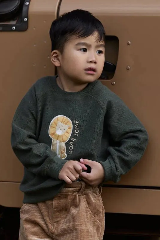 Little Dutch sweater met print - donkergroen