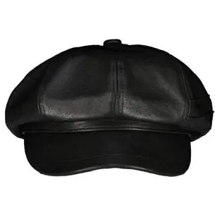 Vingino imitatieleren flatcap Pet Zwart Meisjes Imitatieleer Effen - maat one size