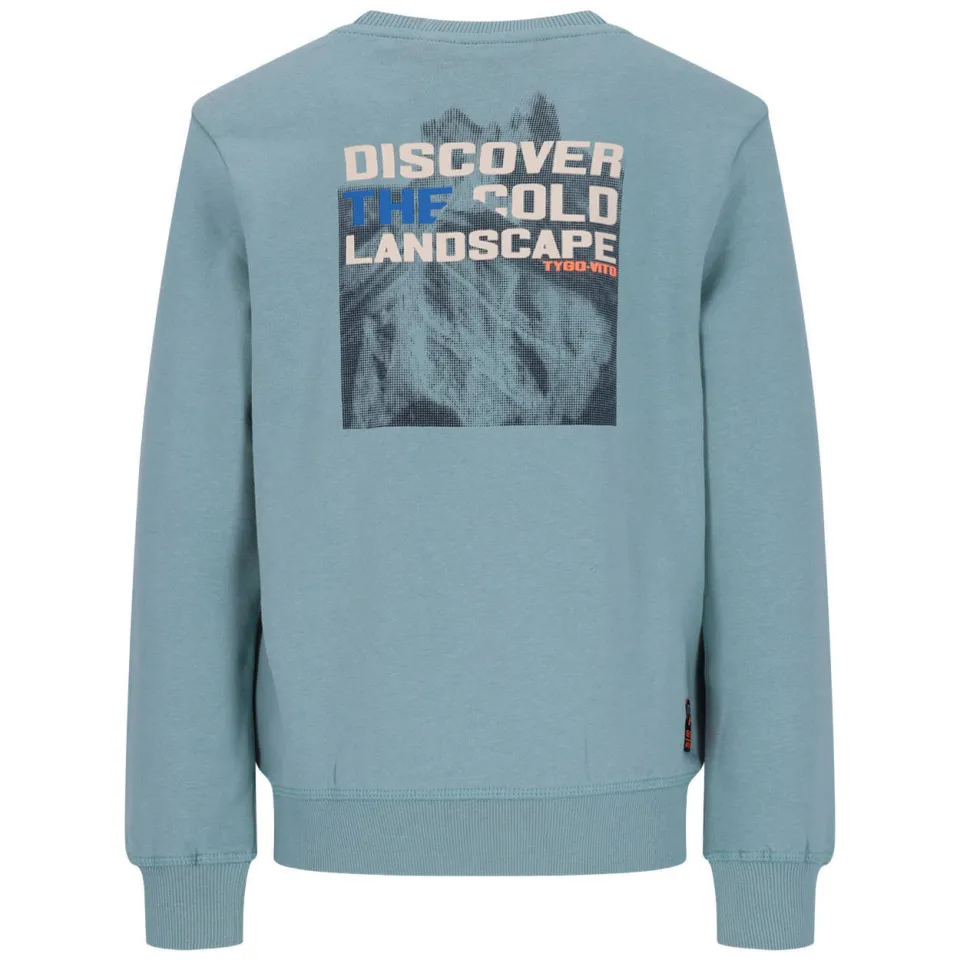TYGO & vito sweater met backprint - lichtblauw, foto 2