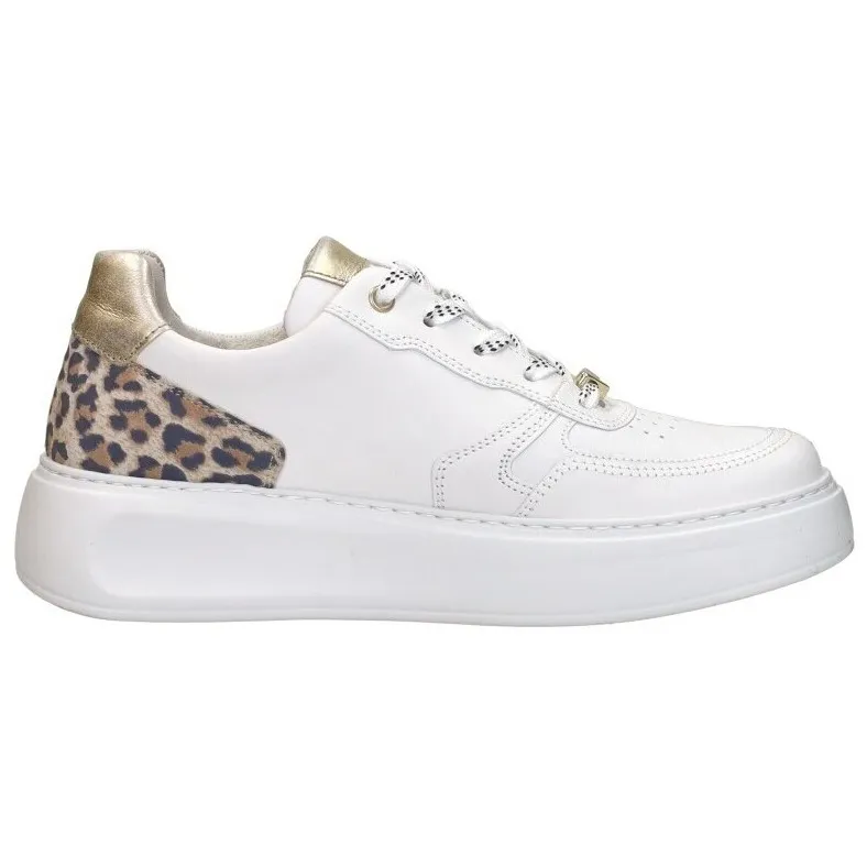 Gabor witte sneakers laag met luipaardprint