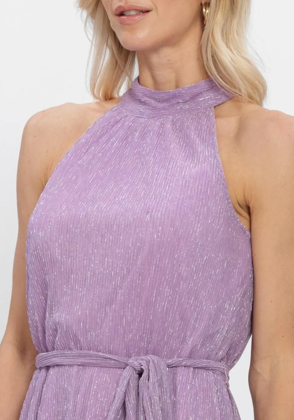 Freebird Dames Jurken F-jer-plisse-lurex-26-2 - Paars, foto 4