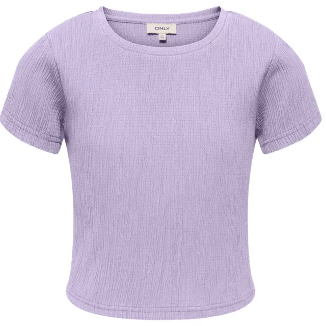 Only Girl T-shirt met textuur lila