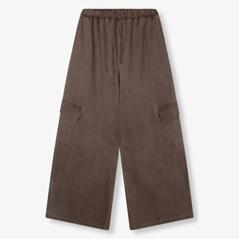 Refined Department wide leg broek donkerbruin, foto 2