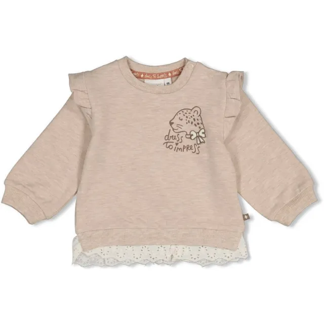 Feetje sweater Dress to Impress taupe/offwhite/bruin