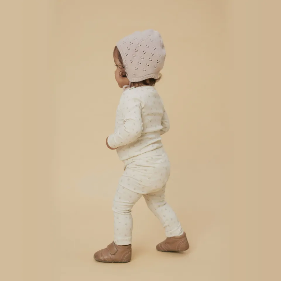 Lil' Atelier BABY regular legging antiek cremewit Turtledove-Flower