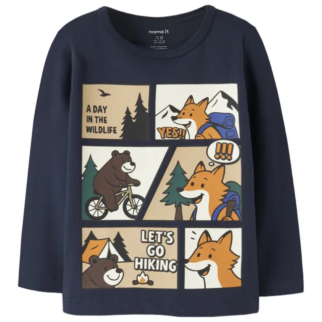 NAME IT MINI longsleeve met print donkerblauw