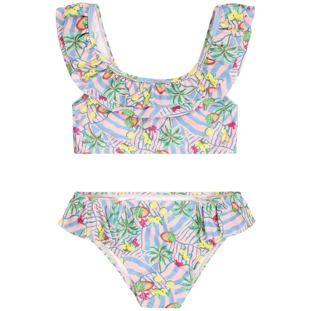 Tumble 'n Dry bikini met ruches en all over print lichtroze
