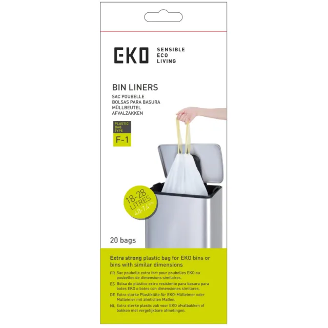 Eko 2e halve prijs: EKO Afvalzak met Trekband Wit 18–28 Liter Type F1 20 zakken