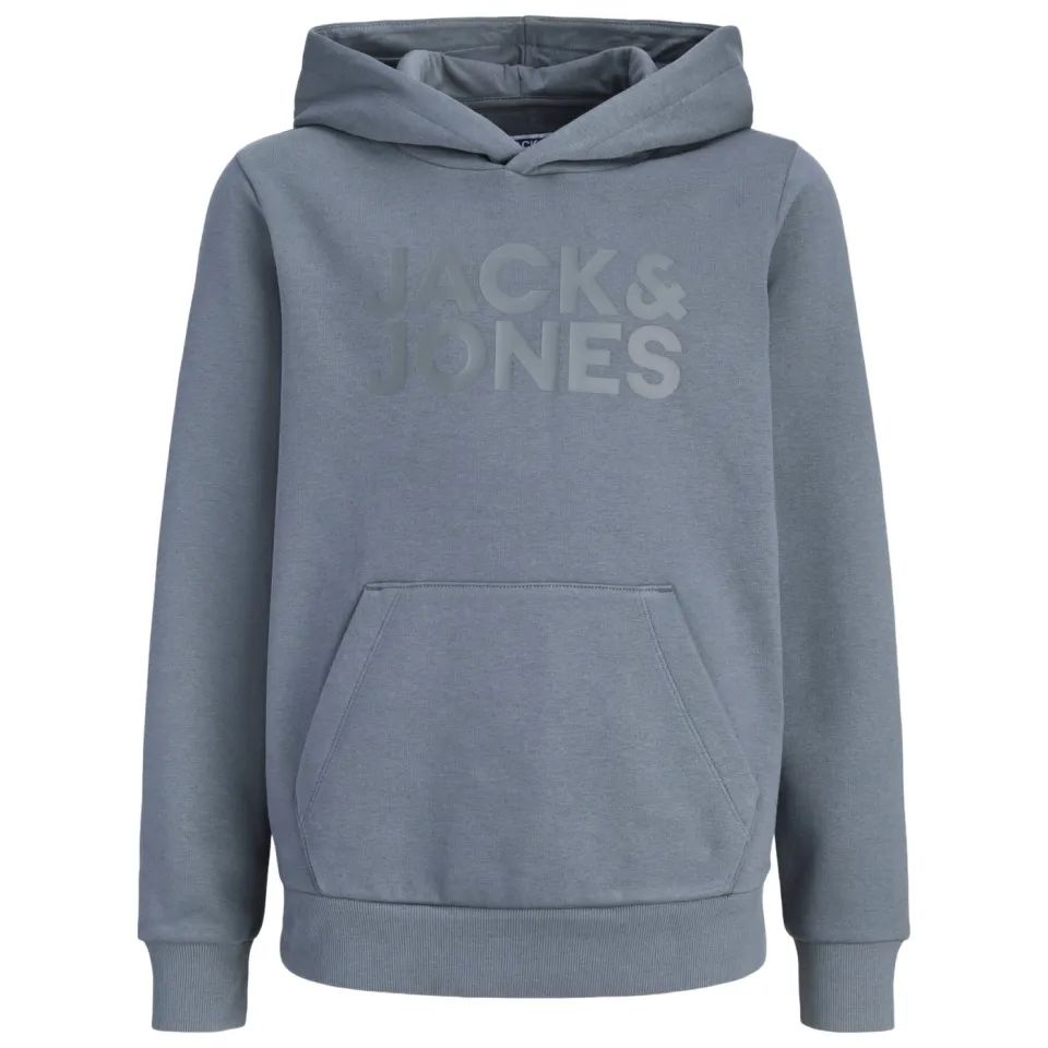 Jack & Jones JUNIOR rechtvallende hoodie met logo - grijsblauw, foto 2