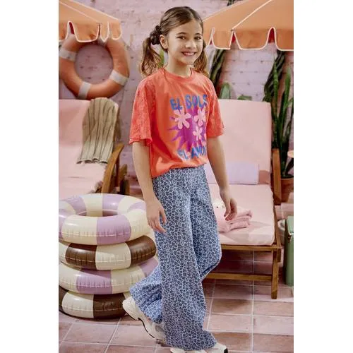 Z8 kids wide leg jeans Selin panterprint blauw, foto 3