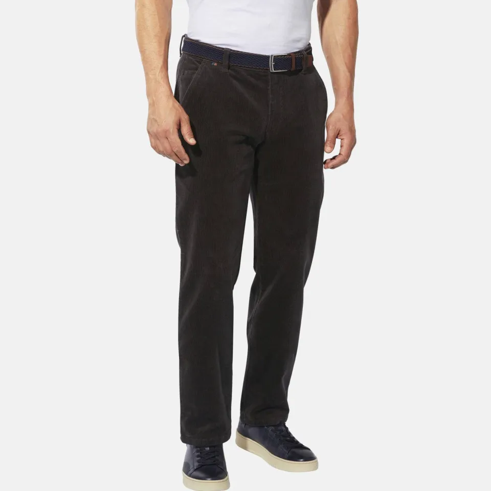 Babista corduroy regular fit broek donkerbruin