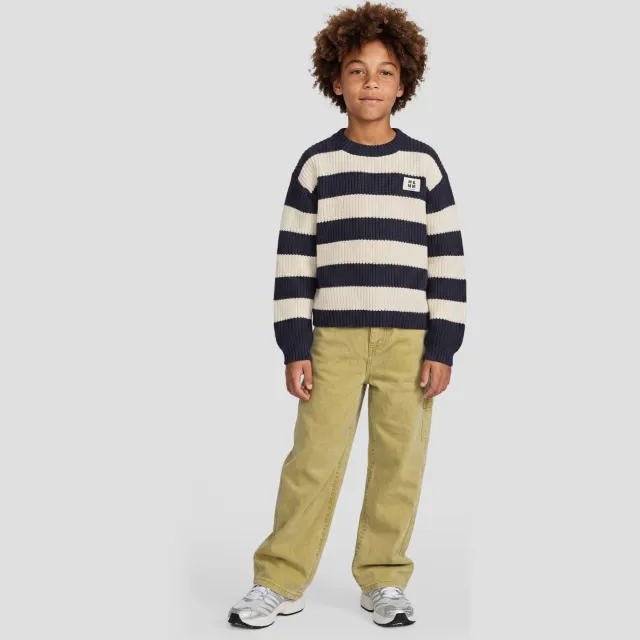 Me & My Monkey loose fit jeans - olijfgroen