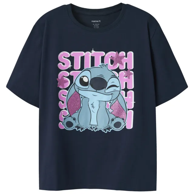 NAME IT KIDS Lilo & Stitch T-shirt donkerblauw