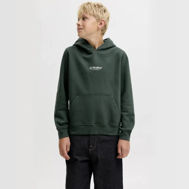 Jack & Jones JUNIOR hoodie donkergroen Diep donkergroen