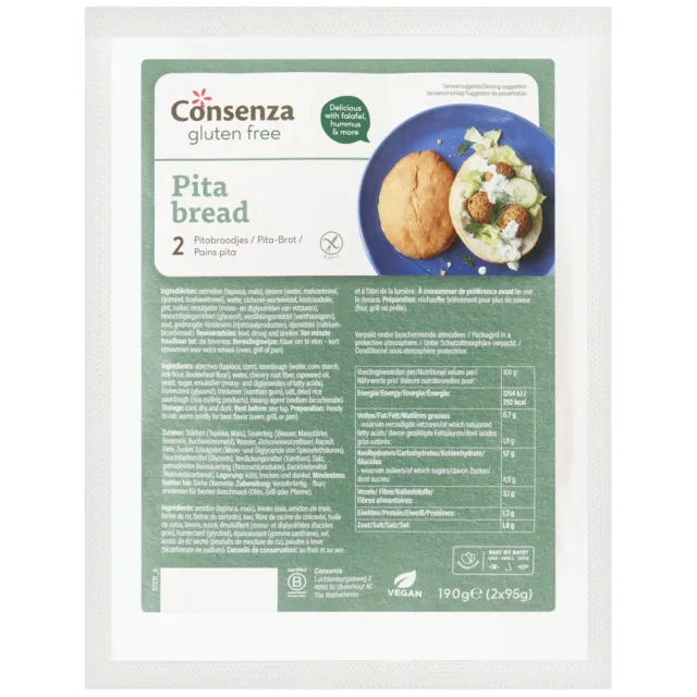 Consenza Pitabroodjes Glutenvrij 190 gr