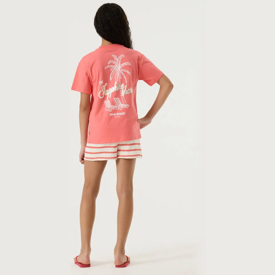 Garcia T-shirt met backprint koraalrood, foto 4